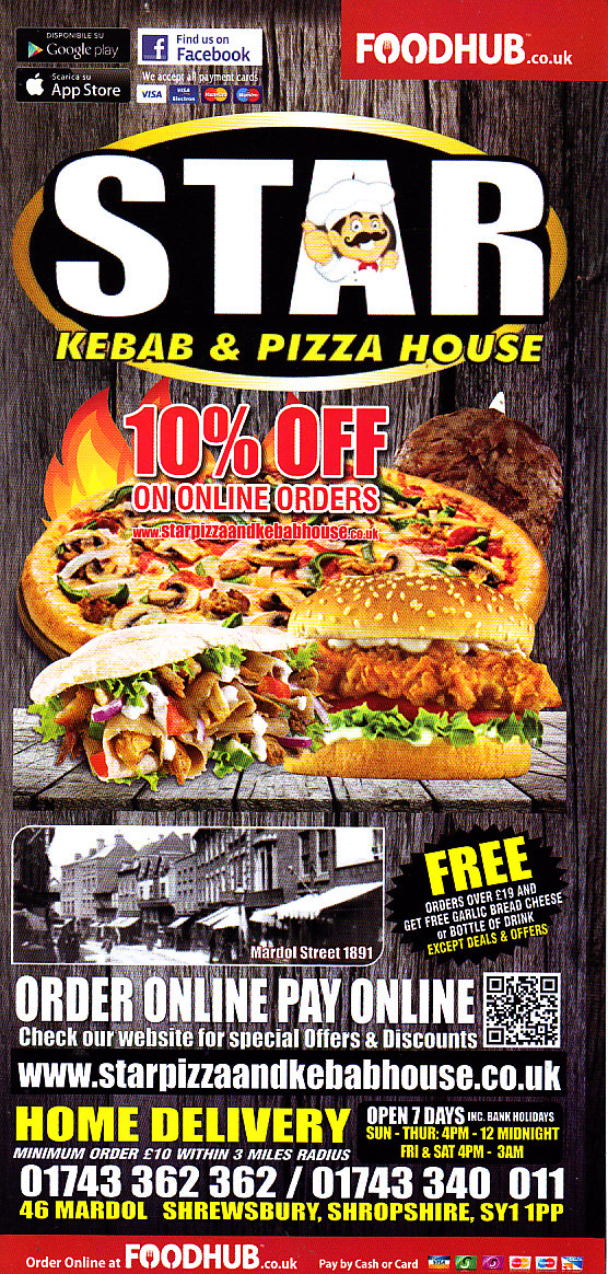 Star Pizza & Kebab House menu Shrewsbury