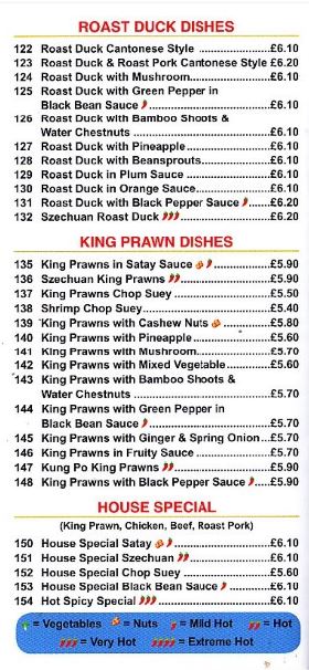 Kwan Tung  Menu in Oswestry