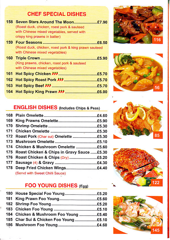 Kwan Tung  Menu in Oswestry