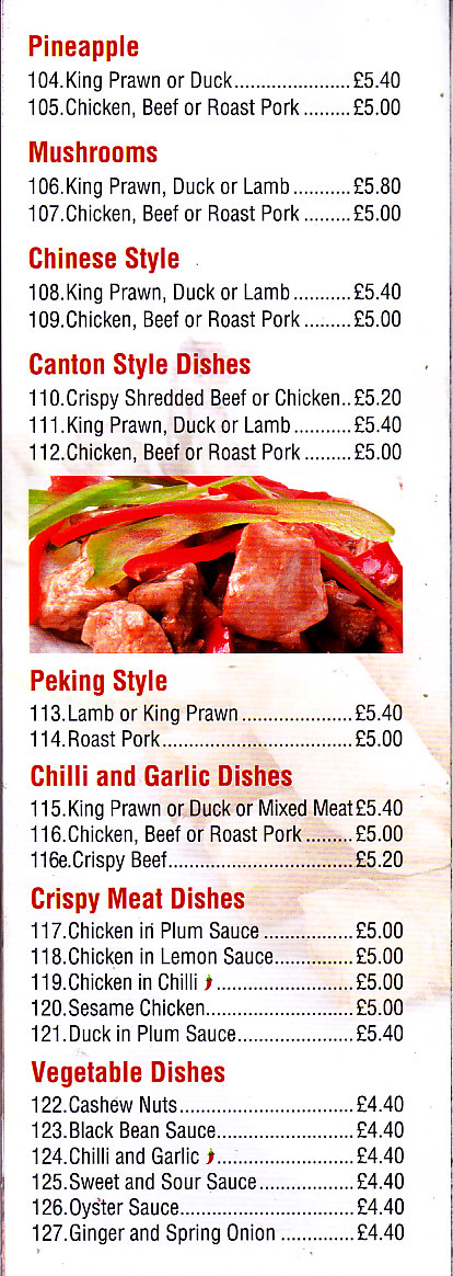 The Lantern menu in Welshpool