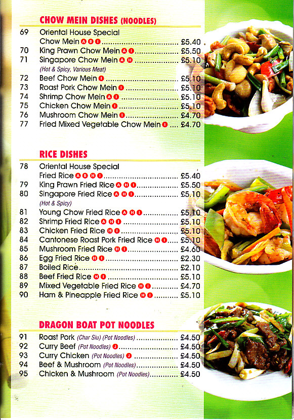 DRAGON BOAT Menu in Oswestry