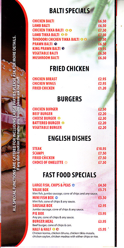 Newtown Tandoori menu in Newtown SY16